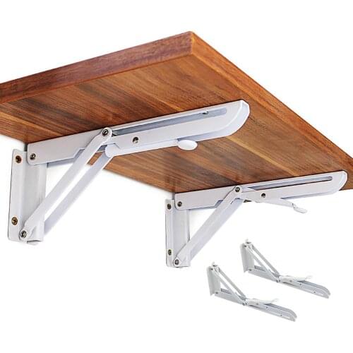 2Pcs Wall Mounted Metal Folding Adjustable Triangle Angle Shelf Bracket Support Decorative Holder Triangle Bracket