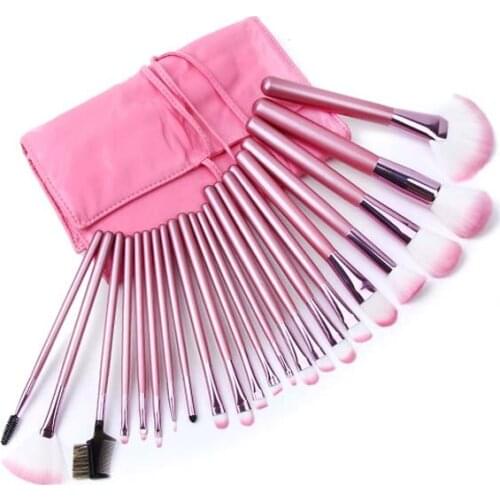 22 Pieces Comestic with Cute Pink Case Professional Makeup Accessories Brushes Tools Foundation Brush Sets & Kits High Quality