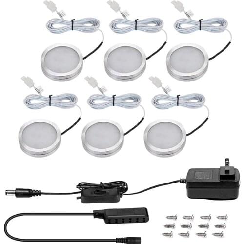 3/6PCS LED Under Cabinet Light 12V 2.5W Kitchen Closet Night lights Home wardrobe Counter Furniture Shelf Lamp with Switch