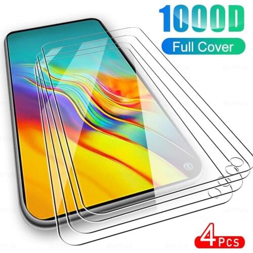 4Pcs Full Cover Protective Glass For Infinix Hot 9 Pro Tempered Glass For Infinix9 Hot9Pro Hot9 9Pro 6.6" Screen Protector Film