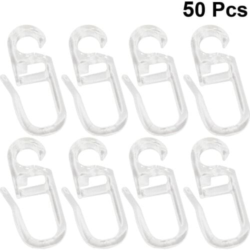 50pcs Bed Curtain Special Hook Accessories Curtain Hanging Ring Curtain Roll Universal Curtain Sliding Curtain Hooks for Home
