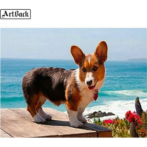 5d diamond painting dog seascape full square diamond mosaic kit new arrival diamond embroidery 3d wall sticker
