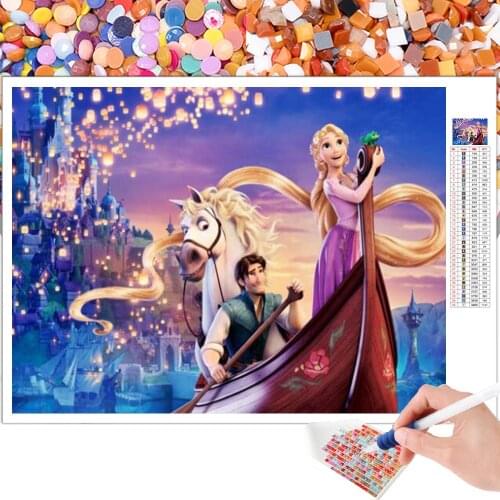 Diamond Painting Mosaic Cartoon Rapunzel 5D DIY Full Round Square Rhinestone Embroidery Cross Stitch Picture Art Gifts Home