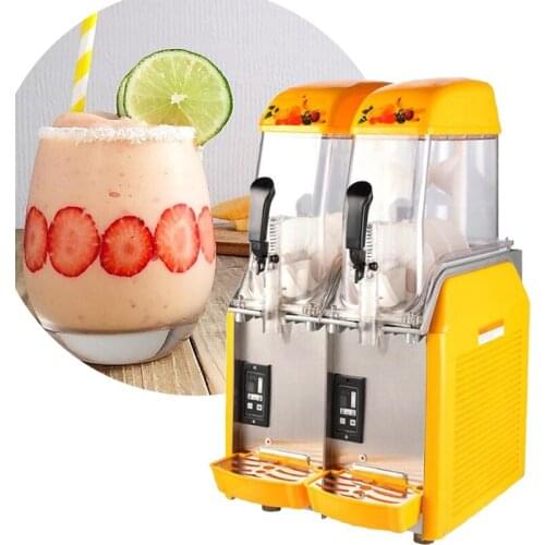 Double Tank Automatic Snow Mud Machine Snow Melting Machine Ice Sand Ice Tea Juice Machine 220V/50Hz