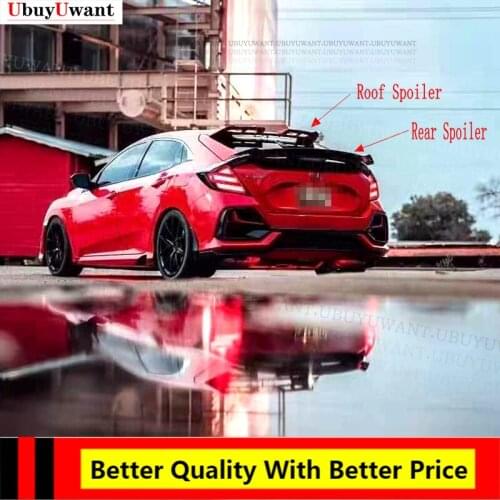 FOR Honda Civic Hatchback 2017 - 2020 Roof And Rear SPOILER Car Styling High Quality Abs Material Car Rear Wing Primer Color