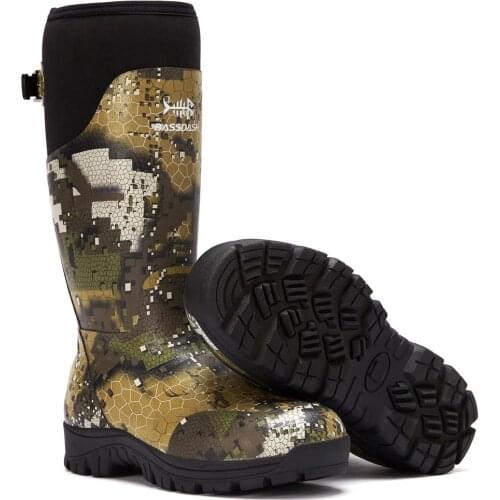 Bassdash Explorer Desolve Veil Camo Men’s Waterproof Hunting Boots 16” Rubber Boots with 5mm Neoprene Lining Insulated 400 G