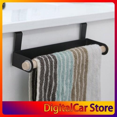Home Kitchen Paper Holder Hanger Tissue Towel Rack Door Hanging Organizer