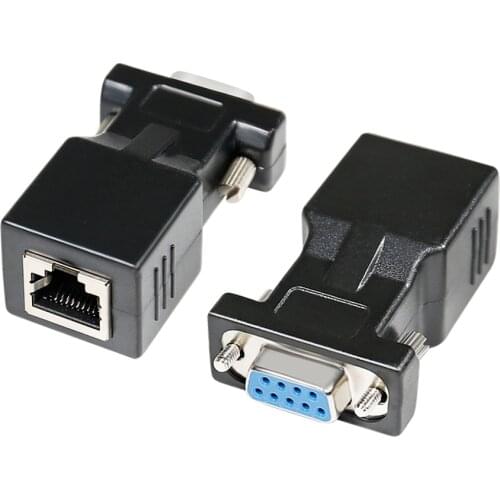 DTECH RS232 Female to RJ-45 Female Ethernet Converter Compatible DB9 to RJ45 Serial Adapter with Standard 9 Pin RS-232 Devices