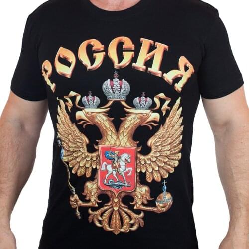 Emblem of the Russian Federation T-Shirt Russia Putin Military Cotton O-Neck Short Sleeve Mens T Shirt New Size S-3XL