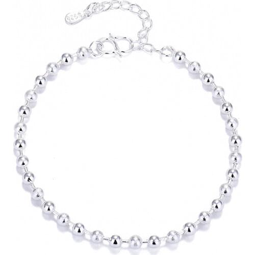 925 Sterling Silver Bangle For Women Elegant Girls Chain Style Bracelets For Womens Fine Link Bracelet Birthday Party jewelry