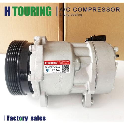 SD7V16 AC Compressor For Car Volkswagen Beetle L4 1.8L 1.9L 2.0L 1998-2000 1J0820805 7M0820803B 1J0820803A 1206 1521030 6PK 4254