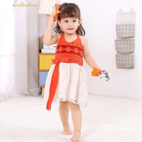 Moana costume Cosplay Costume For Girls Princess Dress Baby New Year Gifts Party Skirt Dress Sleeveless Summer Costume For Kids
