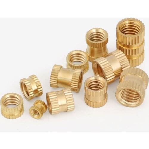M2 M2.5 M3 Hot Melt Inset Nuts 100/200 Pcs SL-Type Double Twill Knurled Injection Brass Nut For 3D Printed Parts
