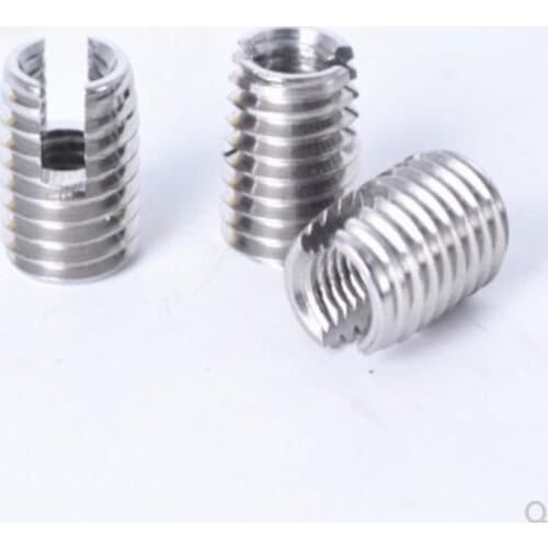 [M2-M20] Stainless Steel 302 Style Threaded Metal Thread Repair Insert Self Tapping Inserts Slotted Screw Threaded