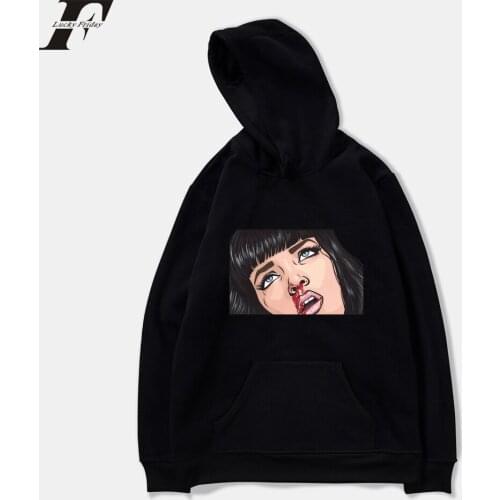 Fashion Brand Mia Wallace Pulp Fiction Harajuku Sweatshirts Hoodies Casual Hip Hop Hooded Men Women Print Clothes Pullover Tops
