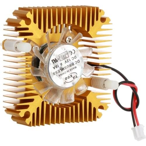 Cooler Fan 55mm 2 PIN Graphics Cards Cooling Fan Aluminum Gold Heatsink Cooler Fit For Personal Computer Components Fans Cooler
