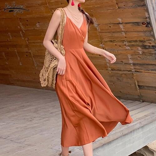 Beach Bohemian Womens Dress Summer 2021 Spaghetti Strap Chiffon Dress Women V Neck Bandage Sexy Lady Long Dresses Vestido 13236