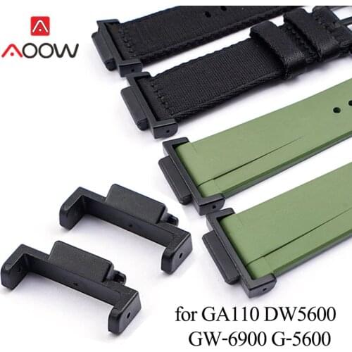 16mm Black Adapters Connectors for Casio G-SHOCK GA-110 GD-100 DW-5600 G-5600 Men Replacement Band Strap Watch Refit Accessories