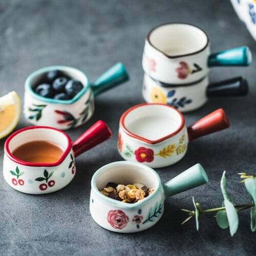 Hand-painted ceramic milk jug, milk jug, mini milk cup, coffee accessories, milk cup with handle, western food juice bucket