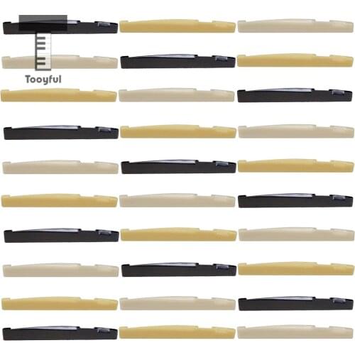Tooyful 20Pcs Acoustic Guitar Accs String Bridge Saddles 72x3x9mm for Folk Guitar