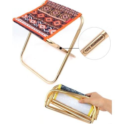 Ultra-light Aluminum Alloy Outdoor Portable Folding Stool, Foldable Fishing Camping Chair, Picnic BBQ Beach Seat, Storage Bag