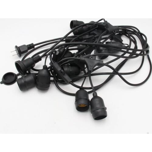 24ft Waterproof E26/E27 String Lights Outdoor Street Garden Patio Backyard Holiday String Lights Without bulbs