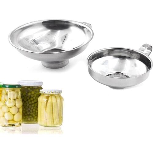 1pc Canning Funnel Stainless Steel Wide Mouth Canning Funnel Hopper Filter Tools