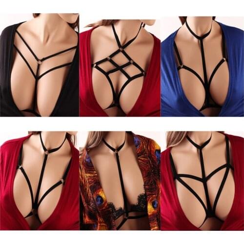 Women sexy lingerie plus size bust bandage bundled open bra hollow out sexy bra erotic underwear porn costumes sexy