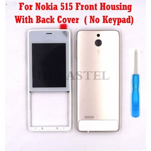 Gold &Silver Housing For Nokia 515 Mobile Phone Cover Case With Volume Button No Keypad + Tool Free shipping