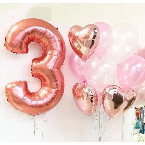 1PCS 40inch Gold Silver Number Foil Balloons 0 1 2 3 Digit Helium Baloon My 1st 30th Birthday Party Supplies Anniversary Decor