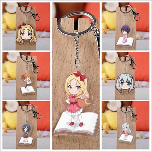 10 pcs/lot Anime Eromanga Sensei Acrylic Keychain Toy Figure Izumi Sagiri Bag Pendant Double sided Key Ring Gifts