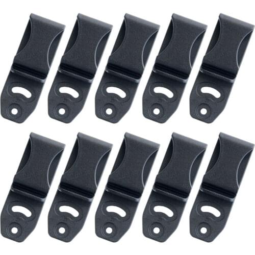 10PCS/LOT Tactical Black Belt Clip With Mounting Screws Plastic Tuckable Belt Clip Adjustable Loops