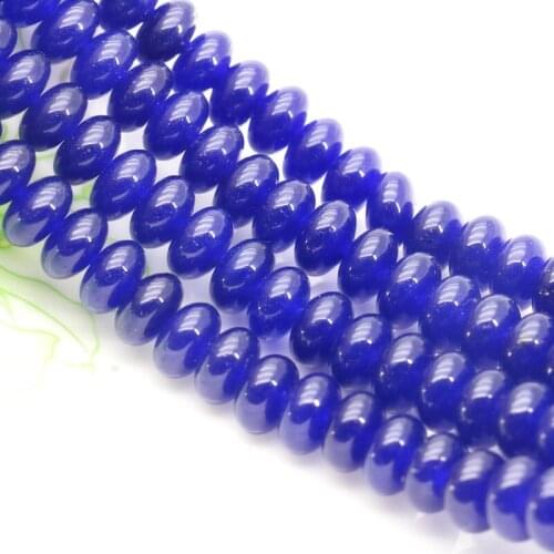 5x8mm light deep blue abacus shaped chalcedony loose beads 15" 2pc/lot DIY jewelry making wholesale and retail