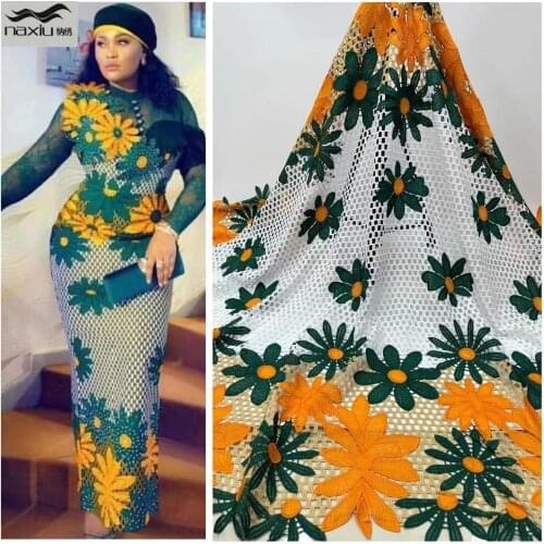 Madison African Cord Guipure Lace Fabric French Lace Fabric 2021 High Quality Milk Silk Water Soluble Lace For Wedding