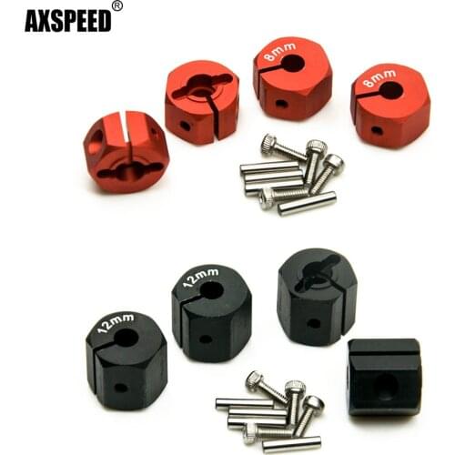AXSPEED 8/9/10/11/12mm Thick Aluminum Wheel Hex Hub Drive Adapter for 1/10 HSP HPI Axial SCX10 Tamiya RC Model Car