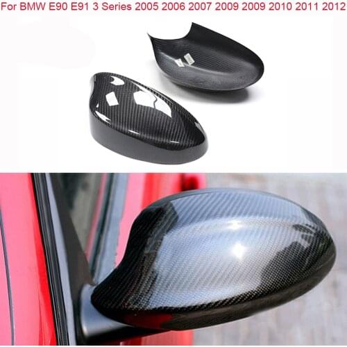 For BMW E90 E91 3 Series 2005 2006 2007 2009 2009 2010 2011 2012 Carbon Fiber View Side Mirror Add On Style & Replacement style