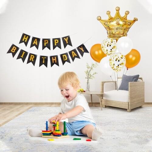 Big Gold Crown Aluminum Foil Balloon Confetti Latex Balloon Sets Birthday Wedding Party Decoration Baby Shower Balloons Kids Toy