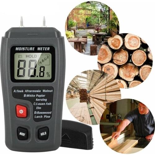O3m2 Digital Lcd Wood Hygrometer Moisture Meter Detector Tester Measurement Tool