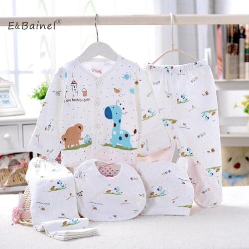 E&Bainel 5pcs/set Newborn Baby Girl Clothes 100% Cotton Babys Underwear Sets Long-sleeved Infant Clothing set Baby Boy Clothes