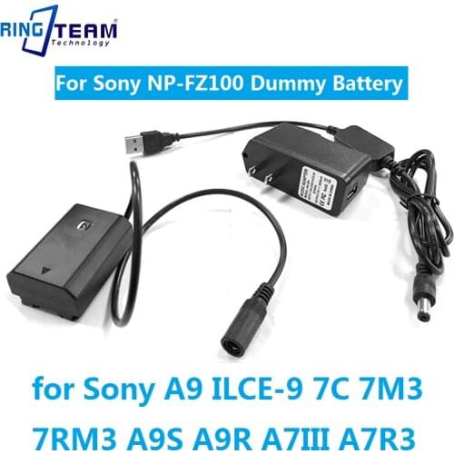 AC-FZ100 Power bank usb cable+NP-FZ100 FZ100 VG-C3EM dummy battery+5V3A charger for Sony Alpha A9 A7RM3 A7RIII a7iii A7M3 ILCE-9