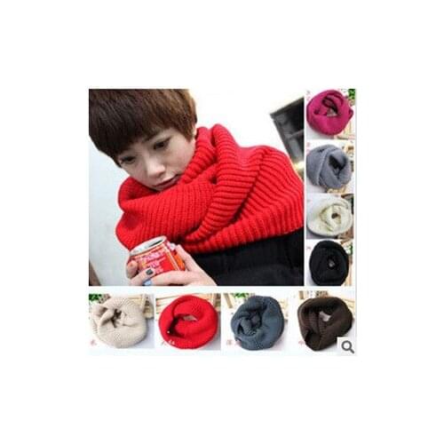 Hot sale! fashion style Unisex Winter knitting Wool Collar Neck Warmer woman Ring Scarf Shawl,hijabs for women men