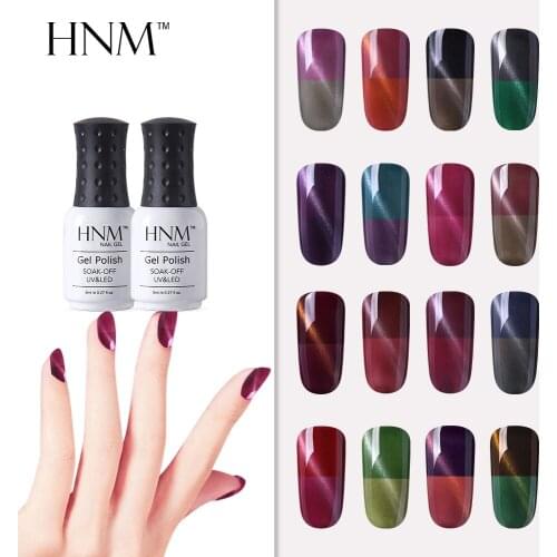 HNM Cat Eye 8ML 1PCS Thermal Color Change UV Gel Nail Polish DIY Hybrid Varnish Lucky Lacquer Soak Off Semi Permanent Enamel