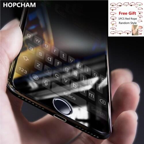 HOPCHAM Protective Glass on the For iPhone 6 6S Plus Tempered Screen Protector 5D Curved Edge Glass For iPhone 8 7 Plus 7 Film