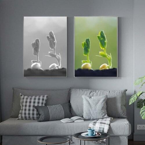 Life And Hope Letter Quotes Green Sprout Canvas Painting For Living Room Decor Wall Art Modular Picture Modern Art Poster