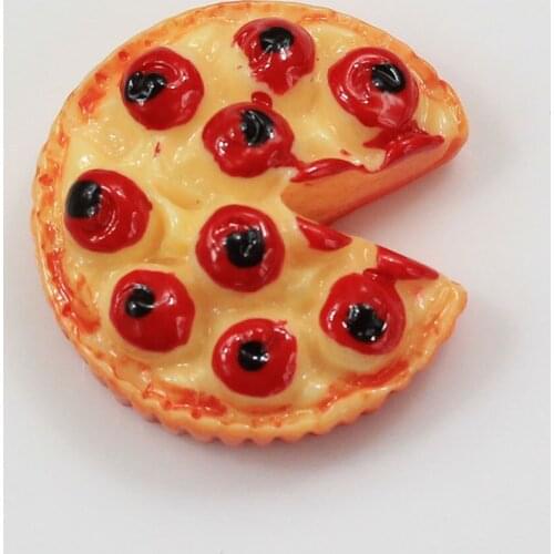 Kawaii Apple Pizza Resin Cabochon Flatback Mini Simulation Food Cabochons For Miniature Hair Accessory Phone Decoratio