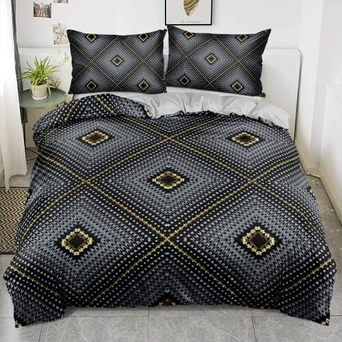 Geometric Design King Duvet Cover Bedding Set Full Bed Linen Sets Queen Comforter/Quilt Covers Pillowcases Twin Home Texitle