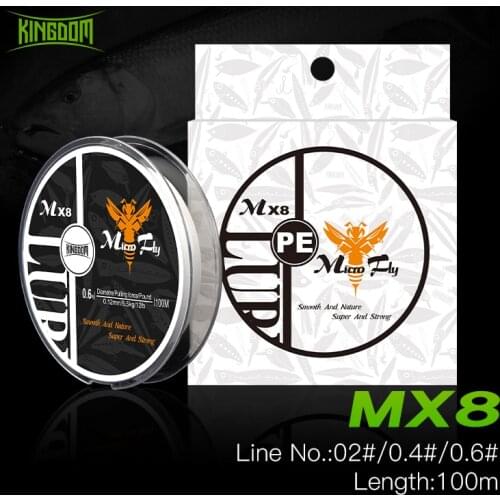 Kingdom 100M PE Braid Fishing Line 4 Strands 0.2#/0.4#/0.6# 9-12LB Super Smooth & Strong & Durable Multifilament Fishing Line