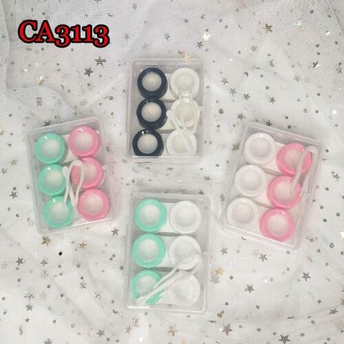 3PCS Lens Case Set Contact Lens Cases Macaroon Color Fashion Box Convenient Contact Lens Case Container CA3115