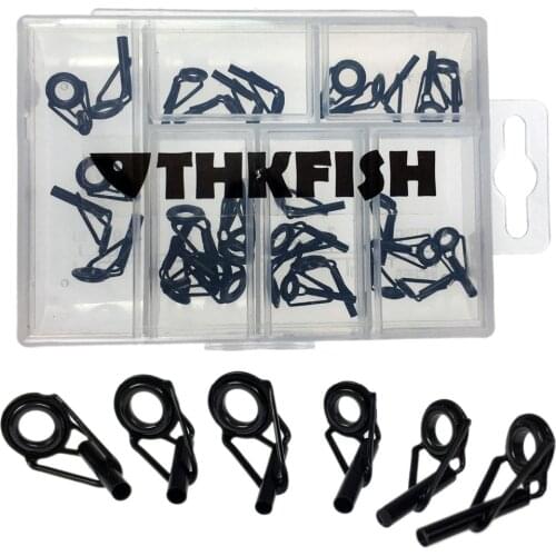 30Pcs 1.8mm-2.8mm Sea Fishing Rod Tip Tops Repair Kit Ceramic Ring Black Nickel Spinning Casting Fishing Pole Rod Tip Tops