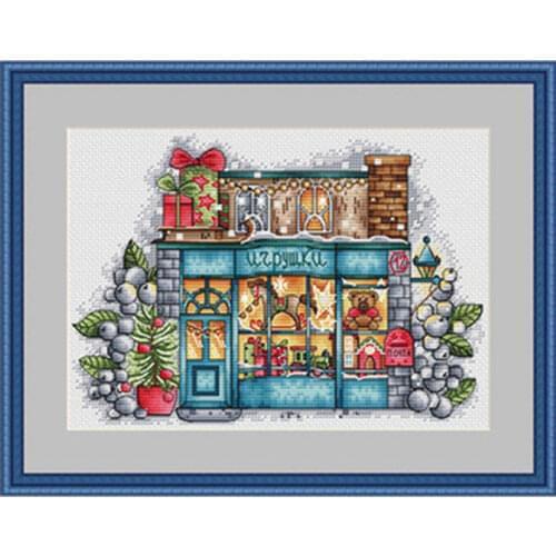 Christmas cottage patterns counted 11CT 14CT 18CT Cross Stitch Sets DIY Chinese Cross-stitch Kits Embroidery Needlework